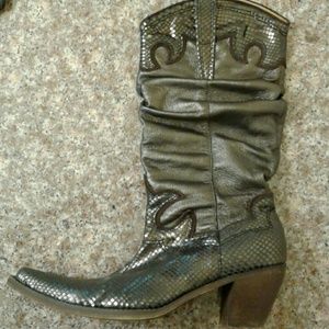 Gazith Silver Python Boots